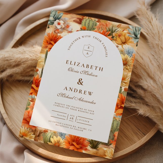 Invitación Boda con Arco Floral del Desierto (Subido por el creador)