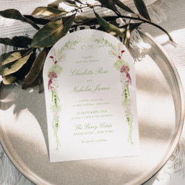 Invitación Boda con Arco Floral en Cascada