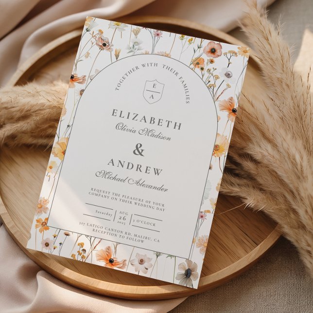 Invitación Boda con Arco Floral Minimalista (Subido por el creador)