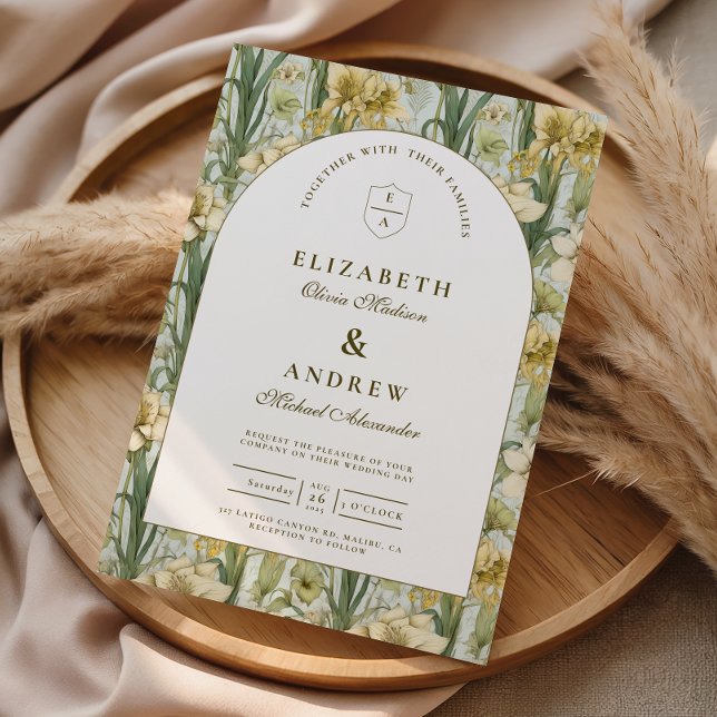 Invitación Boda con Arco Floral Verde Salvia (Subido por el creador)
