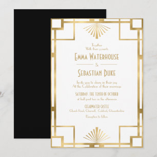 Invitación Boda con Arte Deco personalizada de El Gran Gatsby