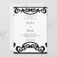 Boda con arte decorativo negro y blanco elegante