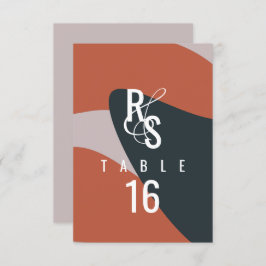 Invitación Boda con Asientos de Terracota Oscura Orgánica con
