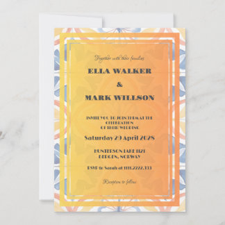 Invitación Boda con azulejo marroquí naranja Summer Bold