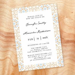Invitación Boda con azulejos de tonos terrosos
