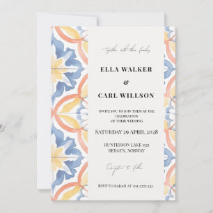 Invitación Boda con azulejos marroquíes naranjas Summer Bold