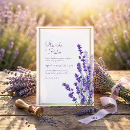 Invitación Boda con Borde de Marco de Doble Línea de Lavanda 