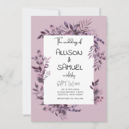 Invitación Boda con borde de vegetación elegante