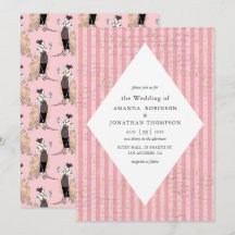 Boda con Caligrafía Temática de París en Rosa y Do