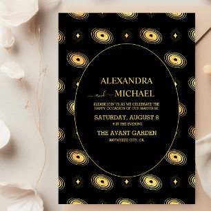 Invitación Boda con carta de tarot del sol y la luna estrella