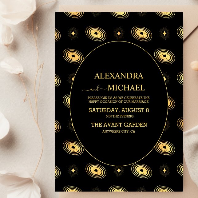 Invitación Boda con carta de tarot del sol y la luna estrella (Subido por el creador)