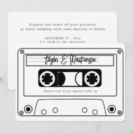 Invitación Boda con cinta de música retro estilo 80