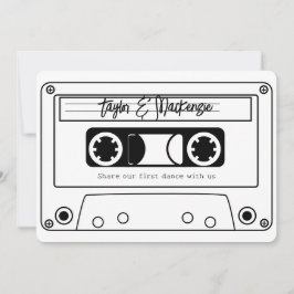Invitación Boda con cinta de música retro estilo 80