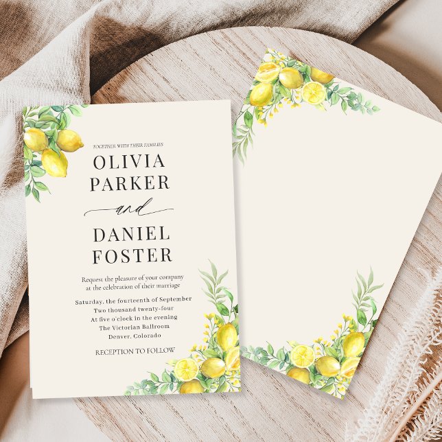 Invitación Boda con Citrus de Limón (Subido por el creador)