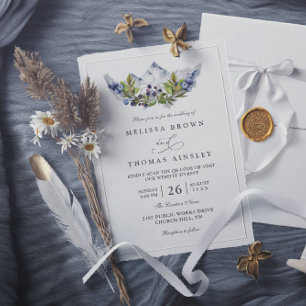 Invitación Boda con Código QR de Acuarela del Bosque de Monta