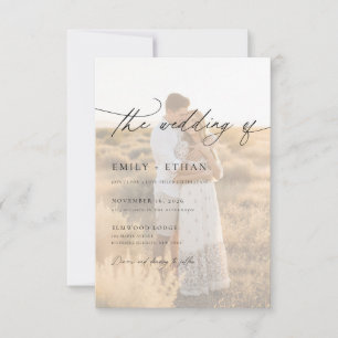 Invitación Boda con código QR de foto con superposición de pe