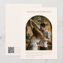 Boda con código QR de foto de arco minimalista mod