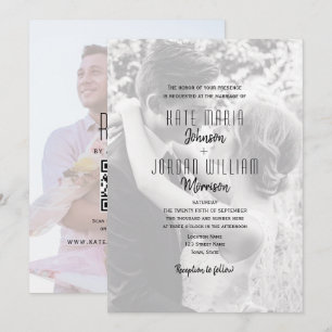 Invitación Boda con código QR de foto moderna