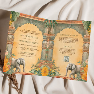 Invitación Boda con código QR de foto tradicional del sur de 