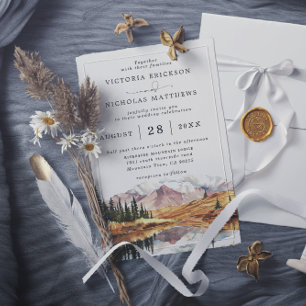 Invitación Boda con Código QR de Presupuesto de Árbol de Bosq
