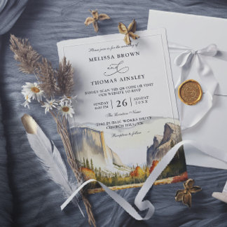 Invitación Boda con código QR de presupuesto forestal rústico