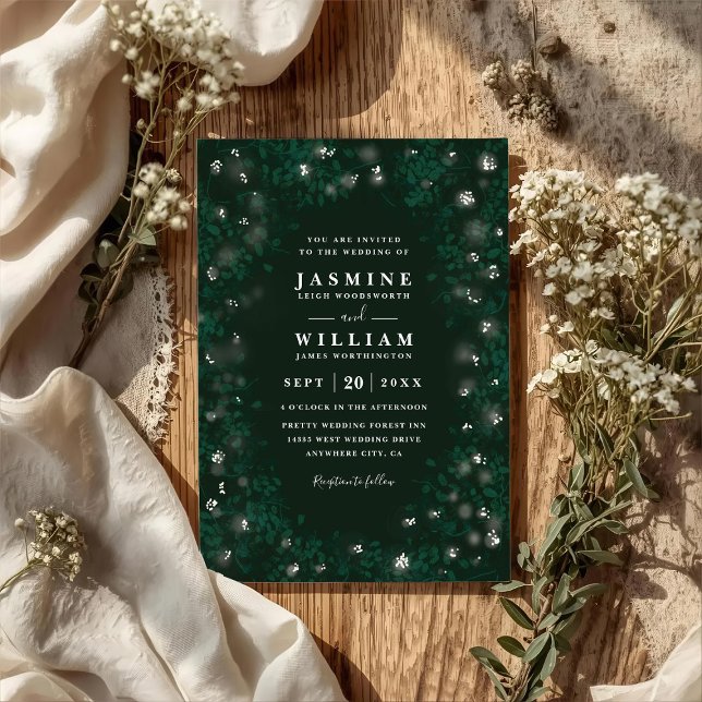 Invitación Boda con código QR elegante rústico de jardín a la (Subido por el creador)