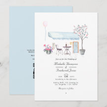Boda con código QR RSVP de acuarela París