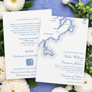 Invitación Boda con código QR RSVP todo en uno en Oceanview d