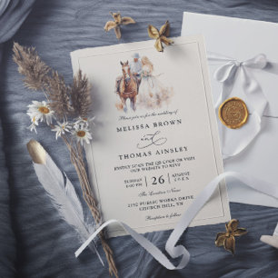 Invitación Boda con Código QR Rústico Occidental Rústico Mode