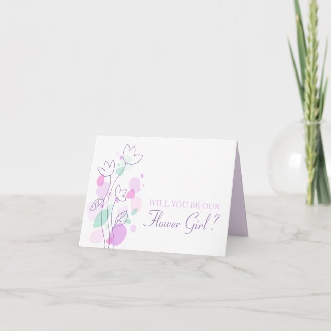 Invitación Boda con confeti ¿serás nuestra niña de las flores (Anverso)