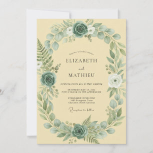 Invitación Boda con corona de champán antiguo teal