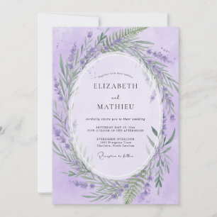 Invitación Boda con Corona de Lila Silenciada