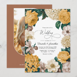 Invitación Boda con crema de mantequilla, Marigold suave y Bl