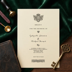 Invitación Boda con Cresta de Dragón de Nudo Celta Vintage