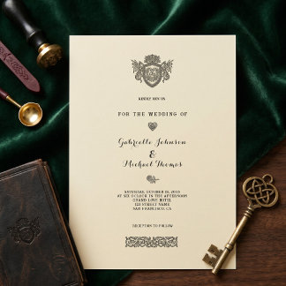 Invitación Boda con Cresta de Dragón de Nudo Celta Vintage
