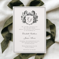 Boda con cresta de monograma de caballo elegante e