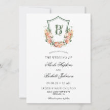 Boda con Cresta Floral de Melocotón