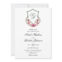 Boda con Cresta Floral Rosa