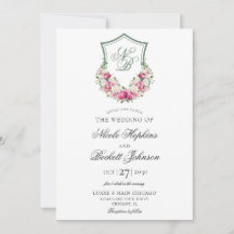 Boda con Cresta Floral Rosa