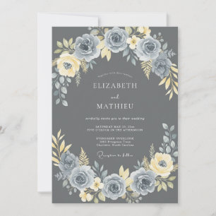 Invitación Boda con Dalia de Champán y Carbón
