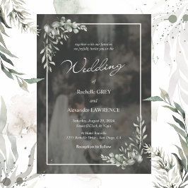 Invitación Boda con diseño floral elegante y eucalipto temper
