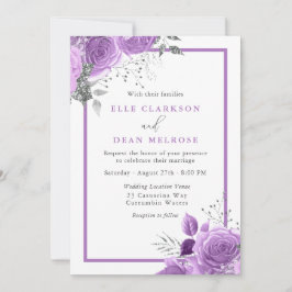 Invitación Boda con elegancia floral de lavanda morada
