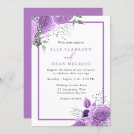 Invitación Boda con elegancia floral de lavanda morada