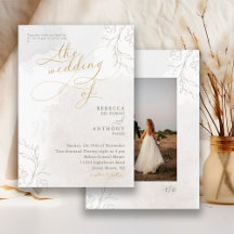 Boda con elegante letra floral botánica