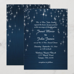 Invitación Boda con encanto de Star Struck  Azul marino
