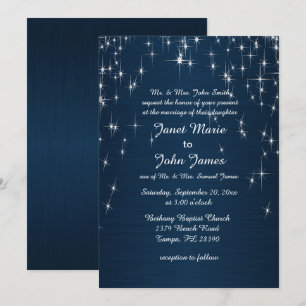 Invitación Boda con encanto de Star Struck   Azul marino
