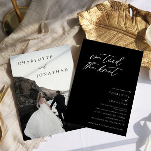 Invitación Boda con escapada de foto con guion minimalista mo