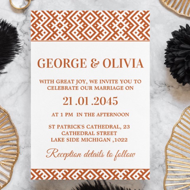 Invitación Boda con Estampado Africano (Subido por el creador)