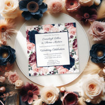 Boda con estampado floral Embrace | Burgundy Navy