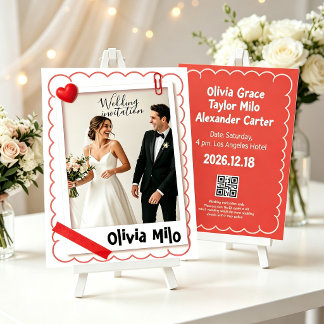 Invitación Boda con estilo de Scrapbook Polaroid de moda